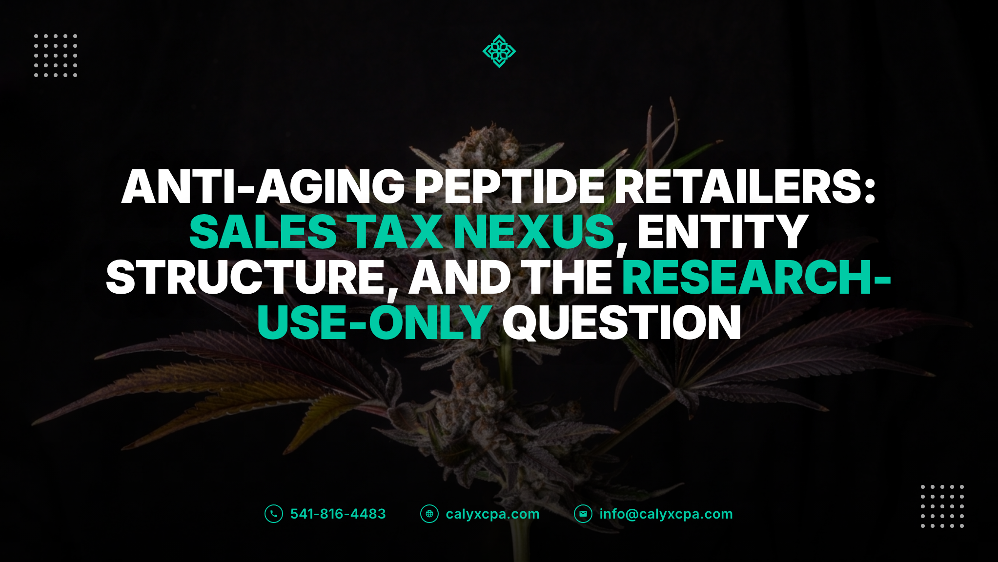 Anti-Aging Peptide Retailers: Sales Tax Nexus, Entity Structure, and the Research-Use-Only Question